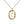 Rainbow CZ Oval Initial Letter Halo Necklace