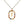 Rainbow CZ Oval Initial Letter Halo Necklace
