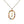 Rainbow CZ Oval Initial Letter Halo Necklace