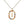 Rainbow CZ Oval Initial Letter Halo Necklace