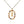 Rainbow CZ Oval Initial Letter Halo Necklace