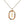 Rainbow CZ Oval Initial Letter Halo Necklace