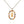 Rainbow CZ Oval Initial Letter Halo Necklace