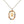 Rainbow CZ Oval Initial Letter Halo Necklace