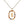 Rainbow CZ Oval Initial Letter Halo Necklace