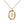 Rainbow CZ Oval Initial Letter Halo Necklace