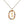 Rainbow CZ Oval Initial Letter Halo Necklace