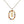 Rainbow CZ Oval Initial Letter Halo Necklace