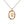 Rainbow CZ Oval Initial Letter Halo Necklace
