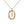 Rainbow CZ Oval Initial Letter Halo Necklace
