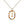 Rainbow CZ Oval Initial Letter Halo Necklace
