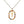 Rainbow CZ Oval Initial Letter Halo Necklace