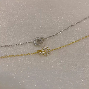 Pavé CZ Interlocking Loop Pendant Necklace