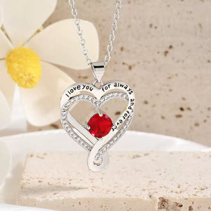 Custom Birthstone Double Heart Charm Necklace