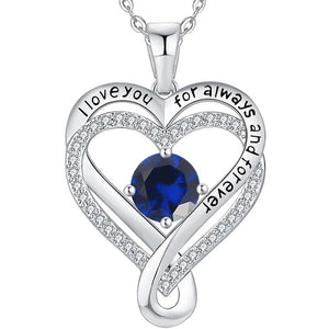 Custom Birthstone Double Heart Charm Necklace