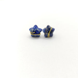 Natural Crystal Stone Star Wire Stud Earrings