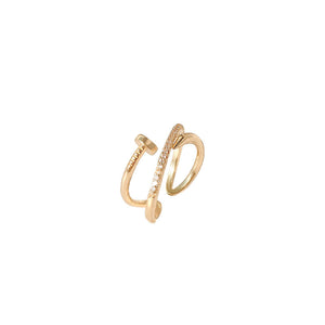 Dainty Open Spiral Nail Adjustable Ring