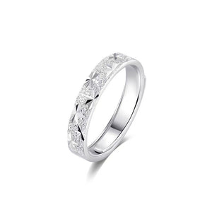 Star Cut Frosted Matte Couple Matching Ring