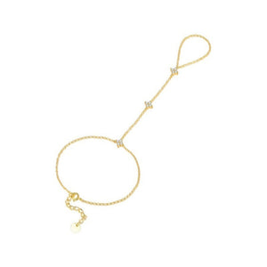 Moissanite Flower Hand Chain Bracelet
