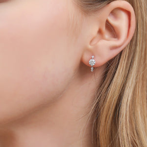 Moissanite Graduated Cluster Hoop Earrings