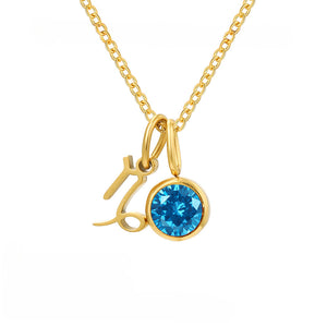 Custom Zodiac Birthstone Pendant Necklace