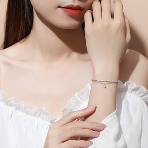Dual Layer Princess Cut CZ Stacking Bracelet