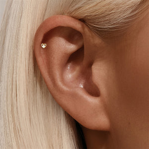 Romantic Crystal Heart Flat Back Stud Earrings