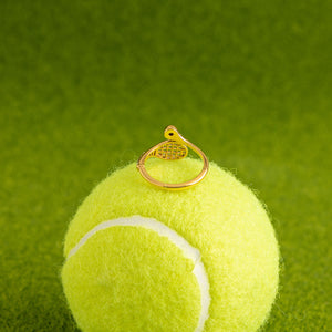 Sparkle CZ Tennis Racket Open Bypass Ring