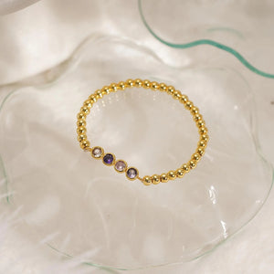 Custom Four Birthstone Beaded Bracelet