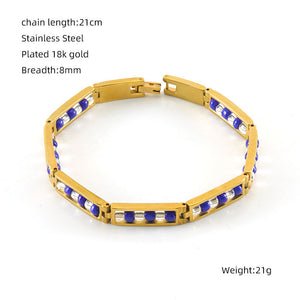 Multicolor Enamel Beaded Bangle Bracelet