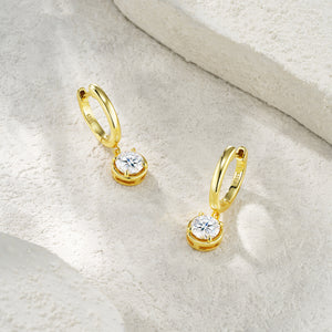 Multi-shaped Moissanite Drop Hoop Earrings
