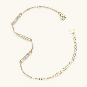 Three Bar Moissanite Thin Link Bracelet