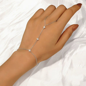 Moissanite Flower Hand Chain Bracelet