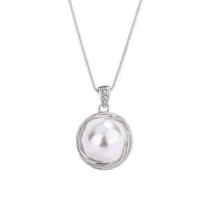Vintage Pearl Swirl Halo Pendant Necklace