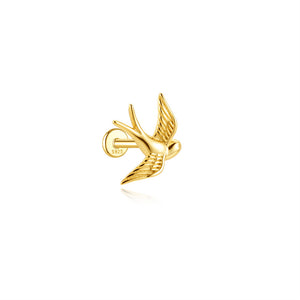 Dainty Sculptural Flying Swallow Stud Earrings