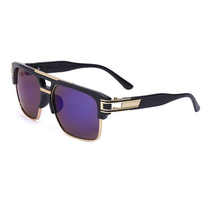 Retro Gold Black Square Frame Sunglasses