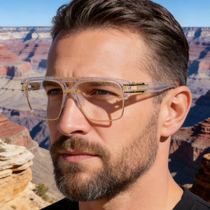 Retro Gold Black Square Frame Sunglasses