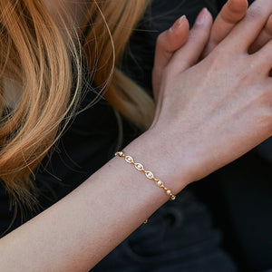 Vintage Marquee Pearl Inlay Chain Bracelet