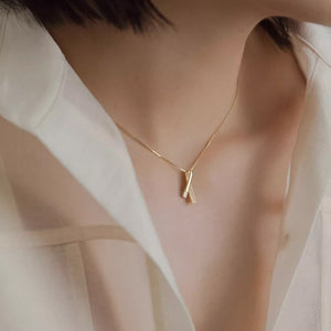 Geometric Layered Double Bar Charm Necklace