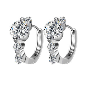 Moissanite Graduated Cluster Hoop Earrings