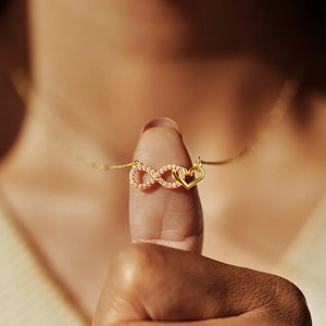 Interlocking Infinity Heart Pavé CZ Necklace