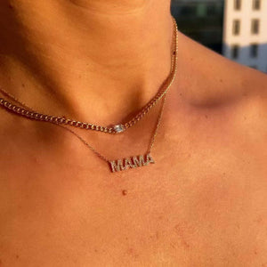 Dainty CZ Letter Charm Layering Necklace