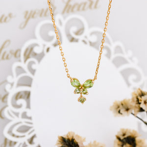 Green Peridot Butterfly Pendant Necklace