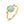 Hexagon Seafoam Mint Amazonite Crown Ring