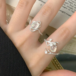 Agate Cherry Blossom Branch Adjustable Ring