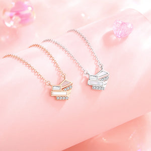 Dainty Mother of Pearl Heart Charm Necklace