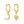 Asymmetric Moon Star Drop Hoop Earrings
