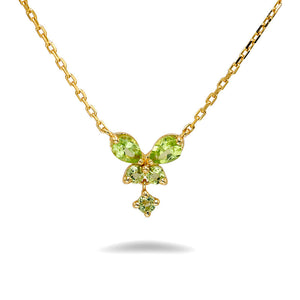 Green Peridot Butterfly Pendant Necklace