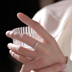 Silver Love Knot Promise Adjustable Ring