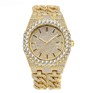 Luxury Full Iced Out Octagon Bracelet Watch